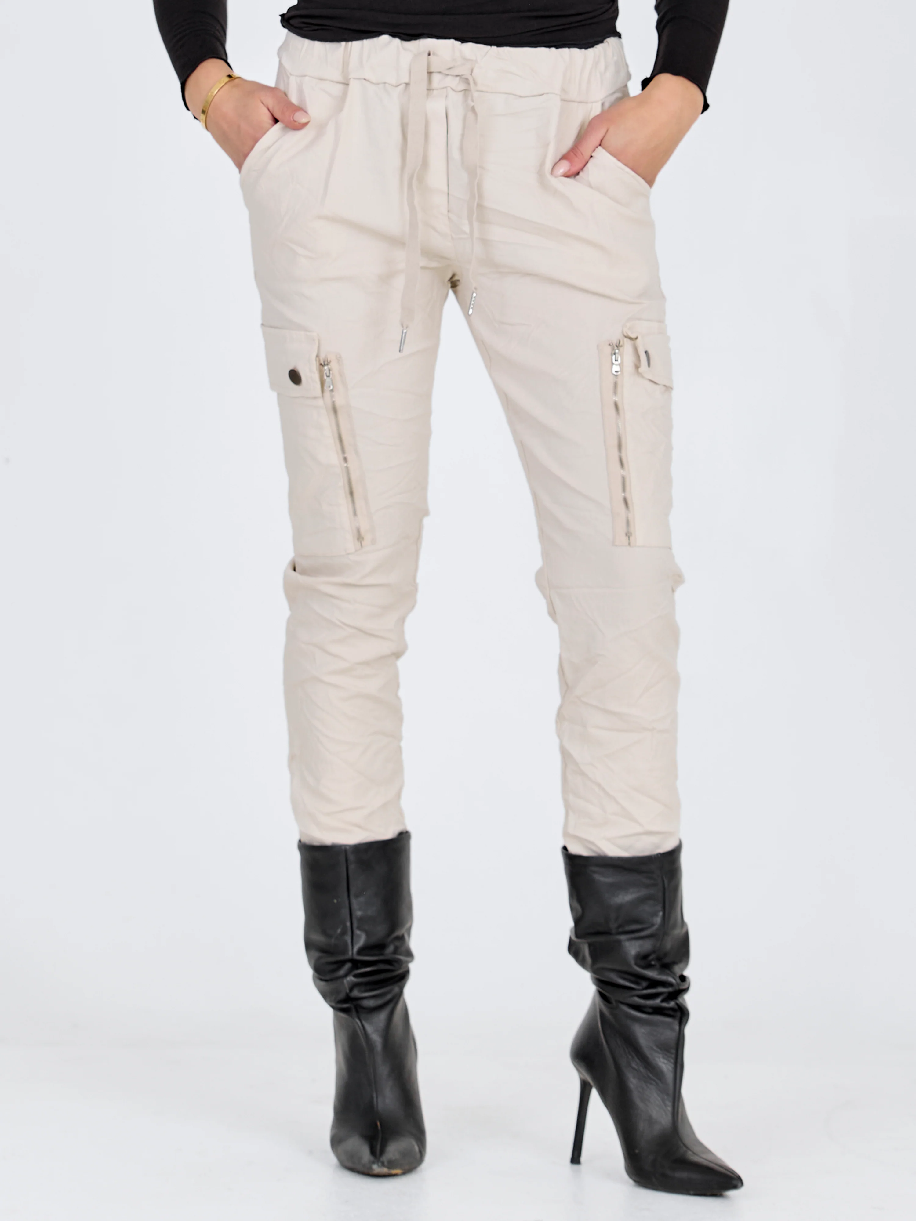 CARMEN cargo trousers - Bone - Image 3