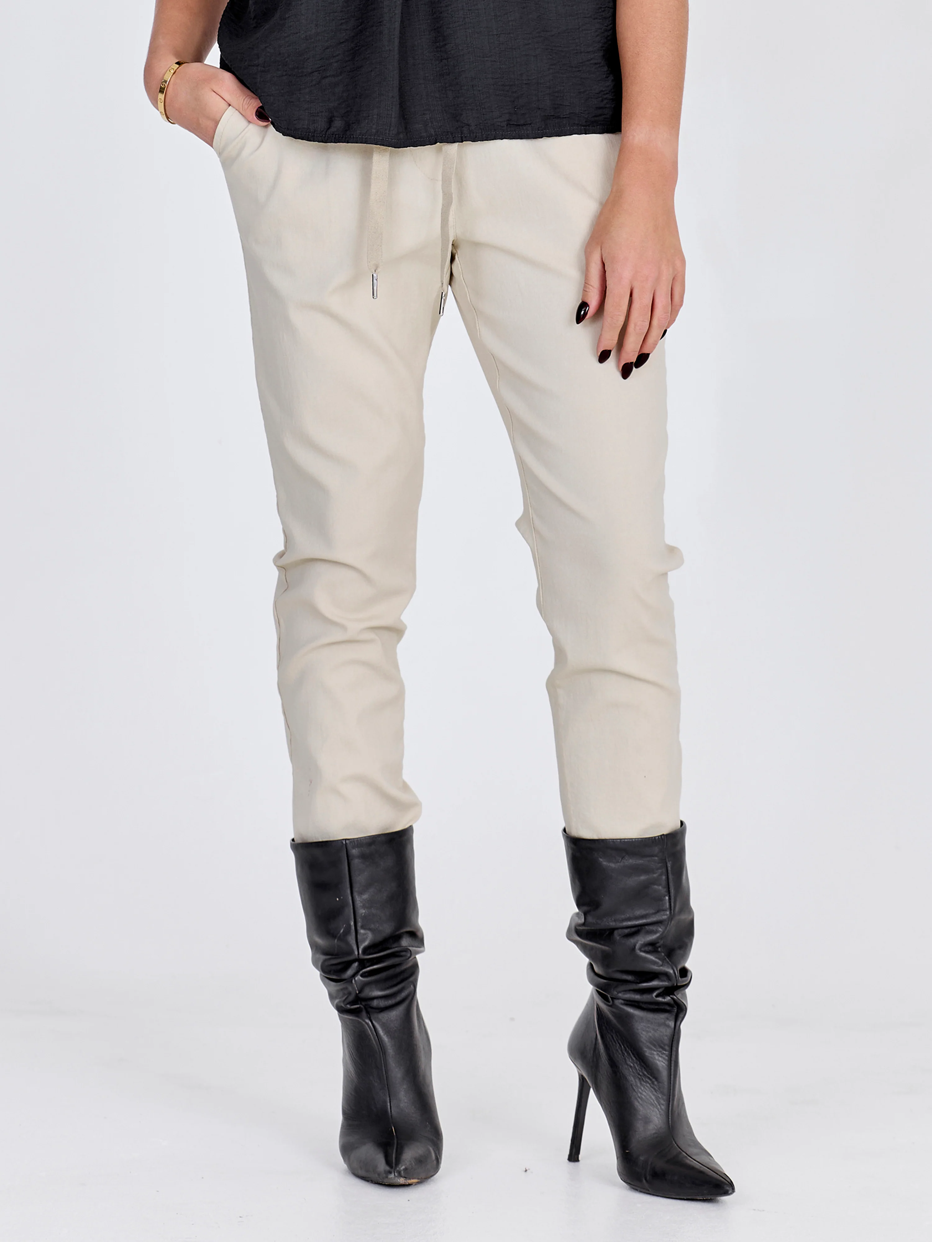 CARMEN plain trousers - Bone - Image 3