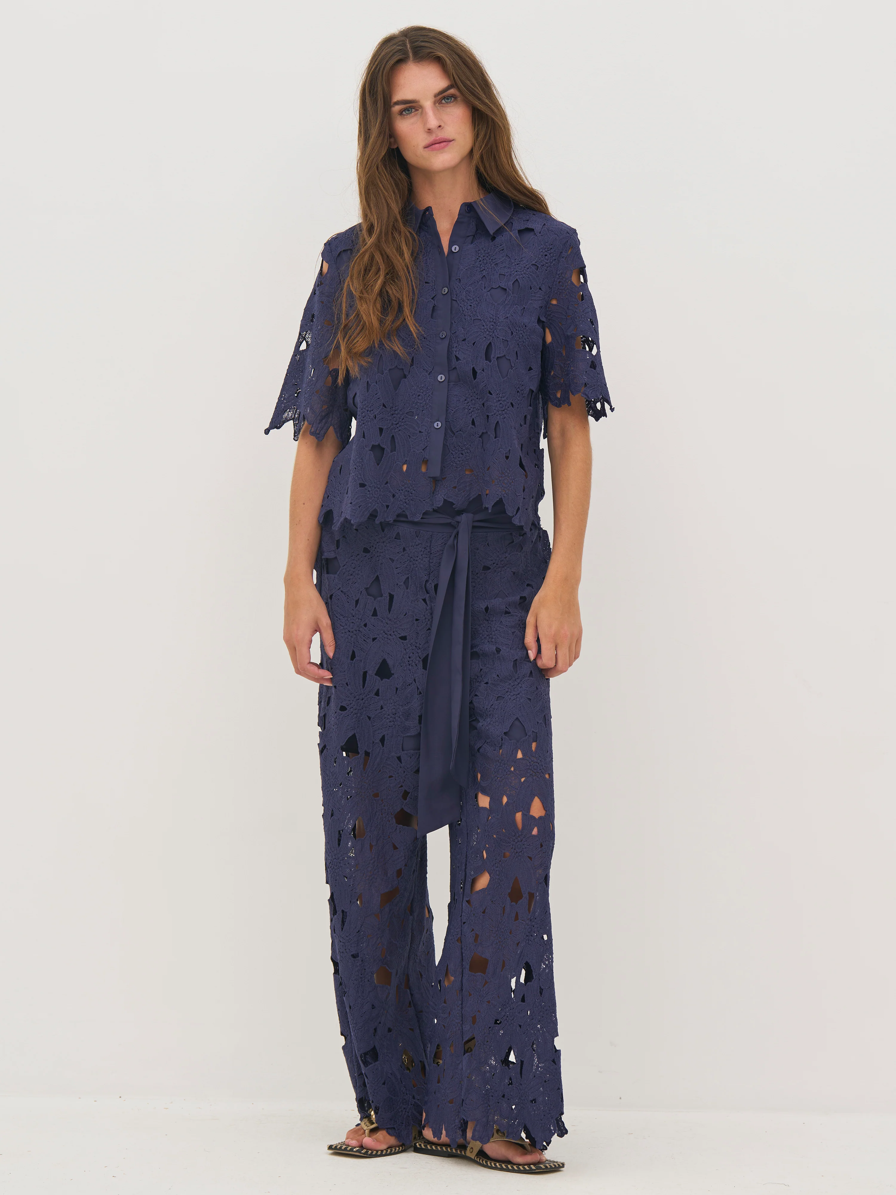DECIA Lace Shirt - Navy - Image 4
