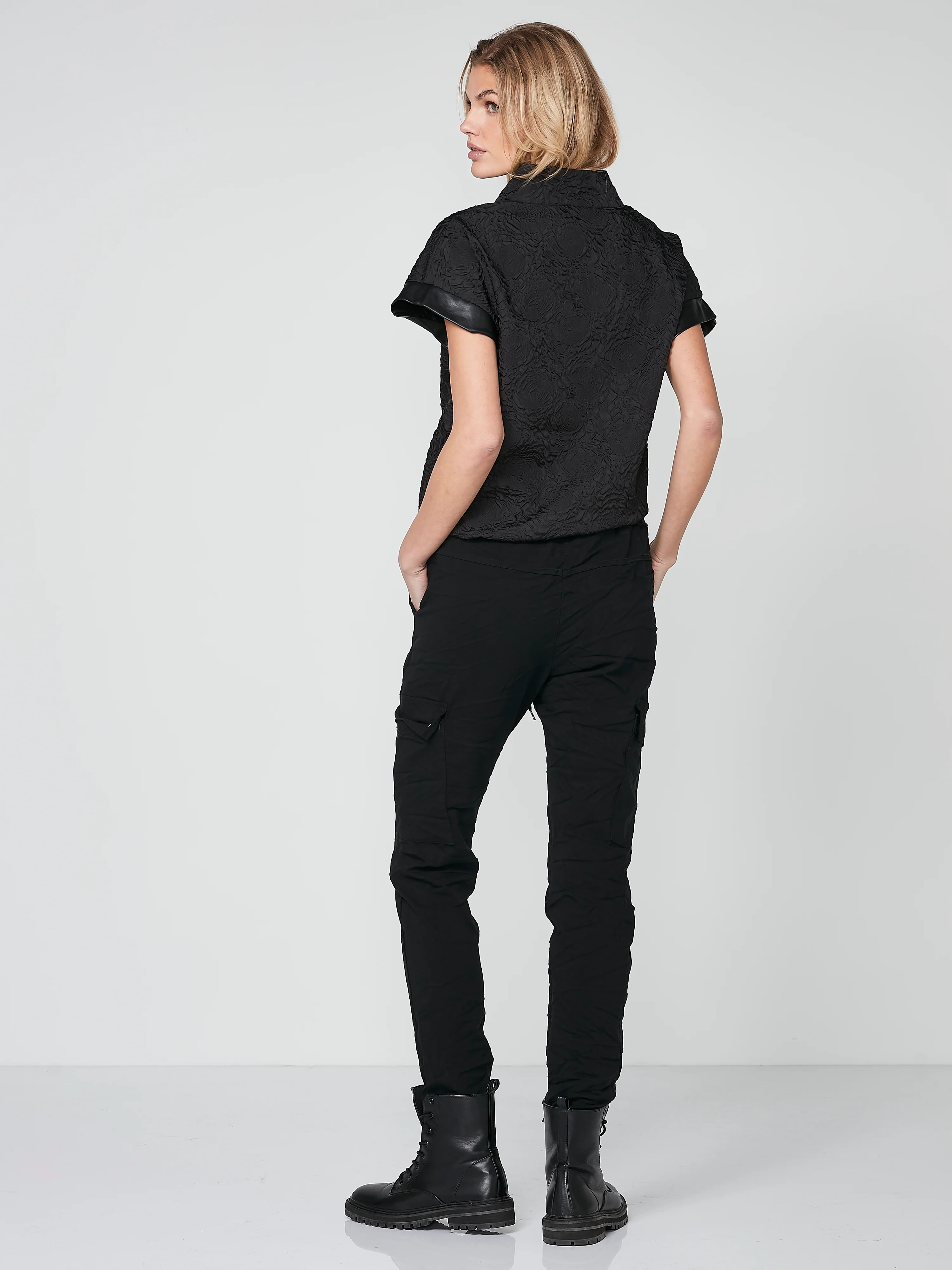 CARMEN cargo trousers - Solid black - Image 3